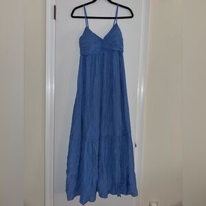 Abercrombie Crinkle Textured Ruched Maxi Dress